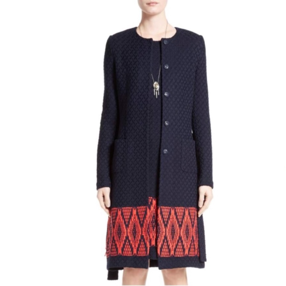 ST JOHN navy combo topper knit jacket new with tags women’s size 8